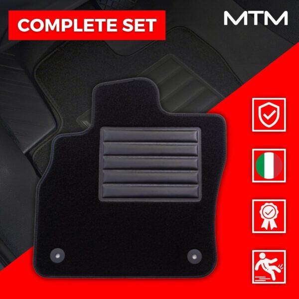 tapis en velours sur mesure mtm sp 5821 pour audi a4 (b9) 11.2015>09.2019, noir