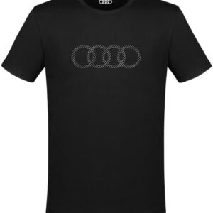 audi collection t shirt audi avec anneaux pour homme, noir