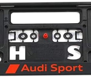 audi sport gmbh 3291900100 support de plaque d'immatriculation sport noir/rouge, 520 x 110 mm