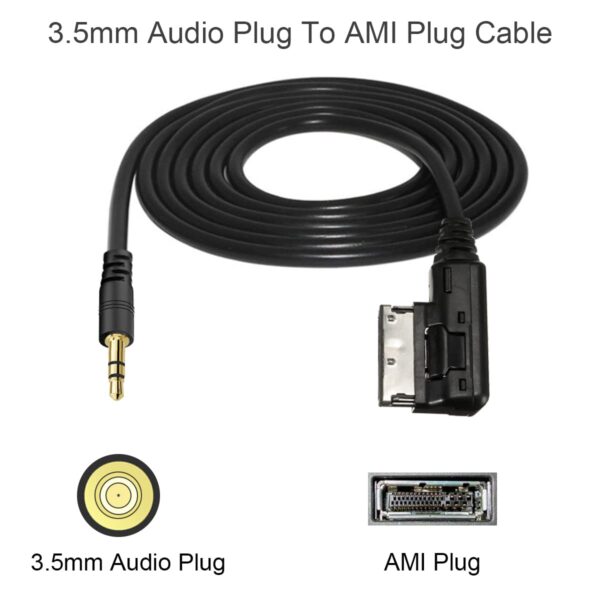 xiatiaosann câble aux ami mdi mmi pour adaptateur d'interface audio de musique jack 3,5 mm pour volkswagen pour audi a3/a4/a5/a6/a8/q5/q7/r8/tt prise média