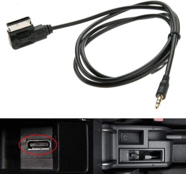 câble adaptateur audio ami mmi vers aux mp3 3,5 mm pour vw audi a3 a4 a5 a6 a8 q3 q5 q7 (100 cm)