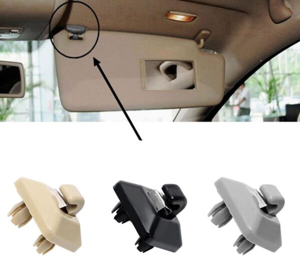 support de fixation de crochet de pare soleil intérieur, 2 pièces, clip de pare soleil de voiture pour audi a1 a3 a4 a5 q3 q5 8e0 857 562 la6 la7 (marron)