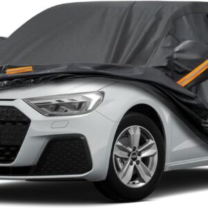 kayme housse de protection imperméable et respirante compatible avec audi a1 (2012 2024), 7 couches de protection extérieure pour voiture, contre la pluie, le soleil, la poussière avec fermeture éclair.