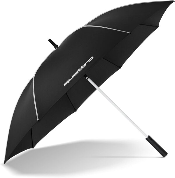 audi collection 3122200300 parapluie automatique avec logo quattro, noir, taille unique