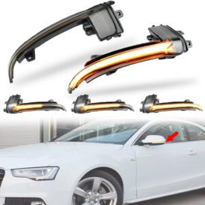 mkptopia clignotant de rétroviseur de voiture led dynamique compatible avec au di a4 a5 b8.5 s5 a3 8p b8.5 rs3 rs4 rs5