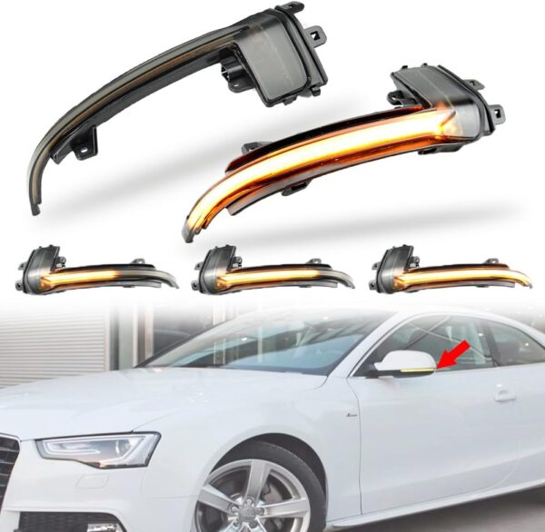 mkptopia clignotant de rétroviseur de voiture led dynamique compatible avec au di a4 a5 b8.5 s5 a3 8p b8.5 rs3 rs4 rs5