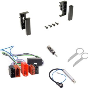 audioproject a129 kit cache radio compatible avec audi a2 8z a3 8l a4 b5 a6 c5 adaptateur actif pour autoradio 2x adaptateurs d'antenne din iso support de déverrouillage