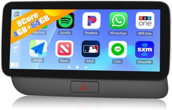 camecho android 13 pour audi q5 8r radio multimédia 2009 2017 radio multimédia avec écran tactile 10,25 pouces, système nbt, 4 go de ram + 64 go de rom, carplay/android auto/bluetooth/wifi/4g