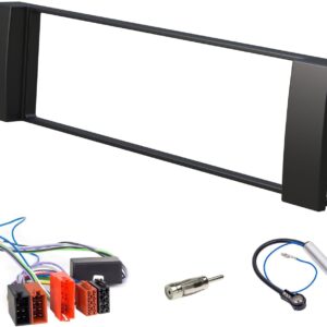 audioproject a216 – kit d'installation autoradio pour audi a3 8l – a6 c5 4b – façade d'autoradio avec 2 adaptateurs d'antenne din iso cadre de montage noir