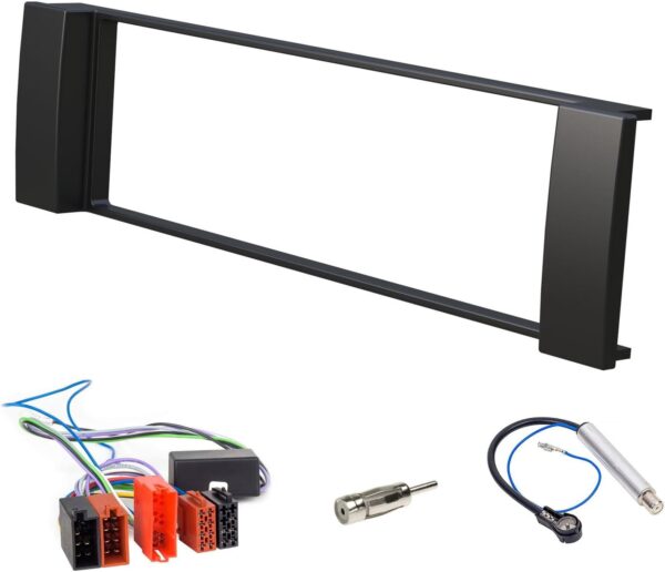 audioproject a216 – kit d'installation autoradio pour audi a3 8l – a6 c5 4b – façade d'autoradio avec 2 adaptateurs d'antenne din iso cadre de montage noir