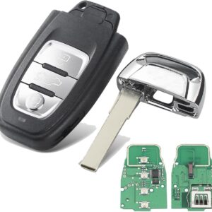 clé de voiture à 3 boutons, 868 mhz, pour audi a4 a5 a6 a7 q5 q7 q8 rs sq, coque avec batterie