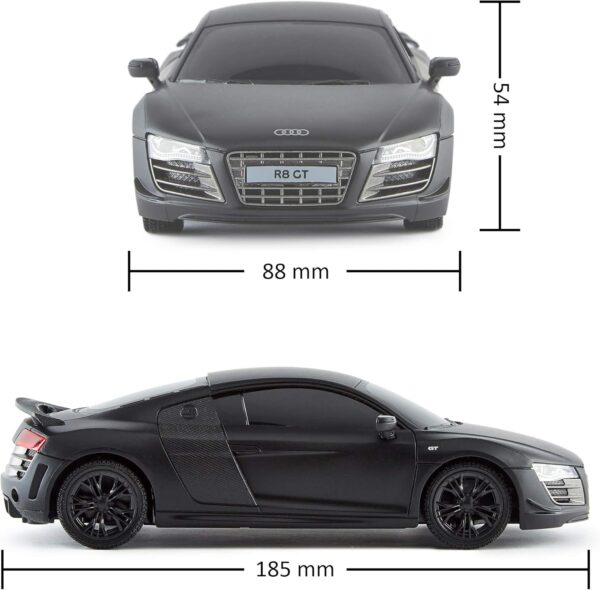 cmj rc cars télécommande supercar range led lights, 2,4 ghz racing 10 set – audi r8 gt noir mat, Échelle 1:24