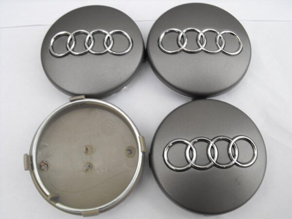 4 nouveaux * * * * * * * * enjoliveurs de roue en alliage audi argentés de 60 mm, insignes d'emblème