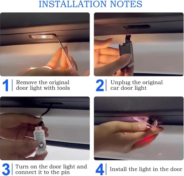 sylswx compatible avec l'éclairage de porte de voiture audi, 4 lumières de porte de voiture à led, projecteur de porte de voiture pour a1/a3/a4/a5/a6/q3/q5/q7/a7/a8/r8/tt