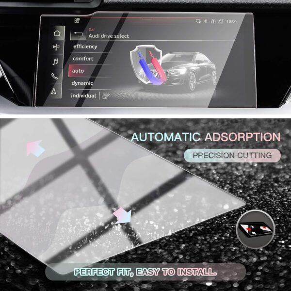 cdefg compatible avec audi a3 8y sportback 2020 2023 2024 protection d'écran tactile en verre trempé anti traces de doigts, anti rayures 9h, film gps transparent hd 10,1