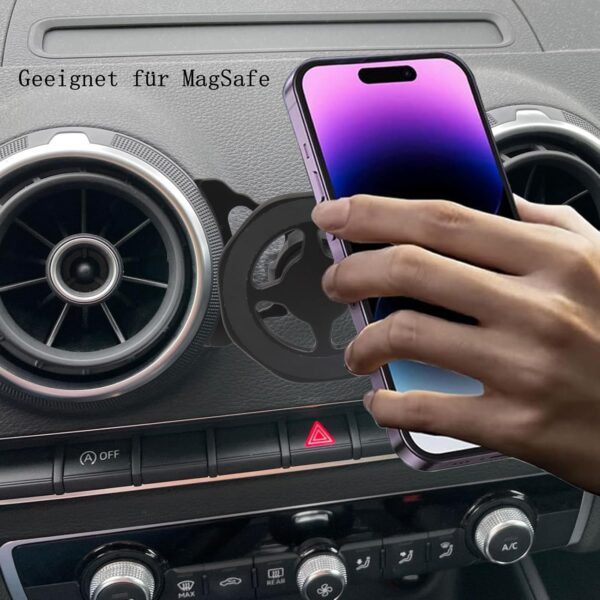 cookiss support de téléphone magnétique pour voiture compatible avec audi a3 8v et audi s3 8v, adapté aux smartphones magsafe et gps avec support de téléphone de voiture, vision réglable à 360 degrés (noir)