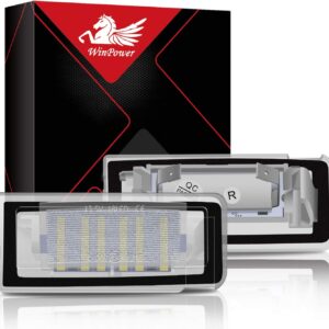 winpower Éclairage de plaque d'immatriculation led compatible avec audi tt 18smd sans erreur, 2 pièces