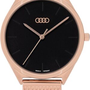 audi collection montre bracelet pour femme, or rose/noir 3102200400