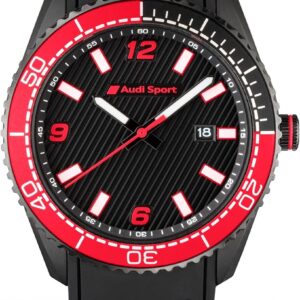 audi collection montre à quartz analogique pour homme avec bracelet en silicone 3102400100