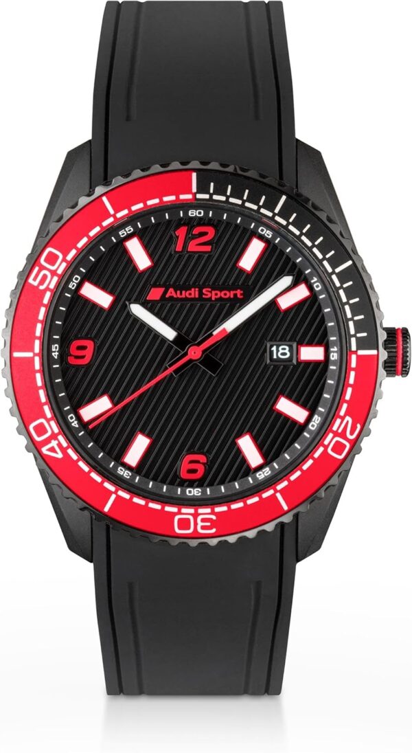 audi collection montre à quartz analogique pour homme avec bracelet en silicone 3102400100