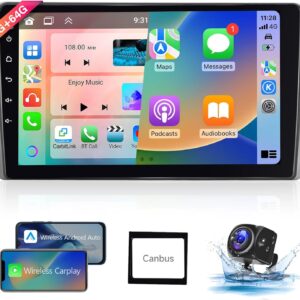 【8 core 2+64g】 autoradio hodozzy carplay pour audi a3 s3 rs3 8p 8v 2008 2012, autoradio android à écran tactile 9 pouces avec android auto/wifi/gps/rds/fm/bluetooth/usb/dsp