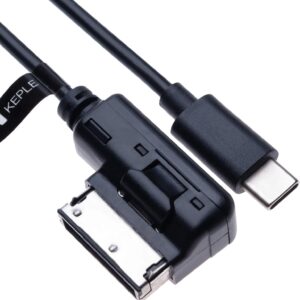 keple adaptateur audio mp3 ami vers usb c pour interface musicale compatible avec audi a3, a4, s4, a5, s5, s6, a8, s8, a8 l, q3, q5, q7, tt, r8, vw jeta, golf mk6, tiguan touareg wagon siège skoda | 1m