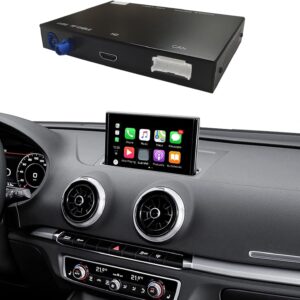 kit décodeur ninetom avec carplay sans fil et android auto pour audi a3/s3 2013 2018, support mimrorlink, youtube, caméra de recul gps, siri