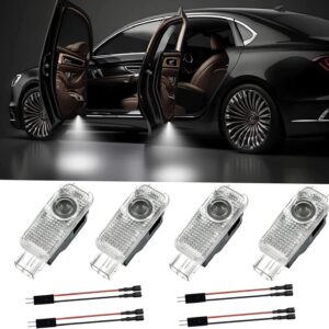 sylswx compatible avec l'éclairage de porte de voiture audi, 4 lumières de porte de voiture à led, projecteur de porte de voiture pour a1/a3/a4/a5/a6/q3/q5/q7/a7/a8/r8/tt