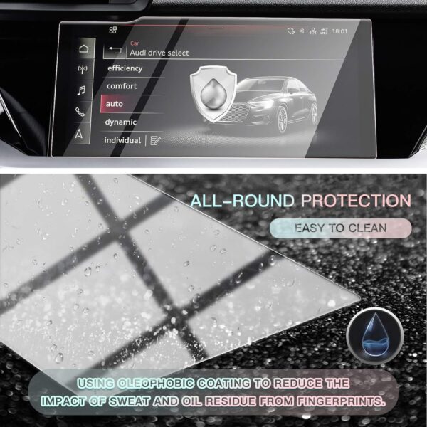 cdefg compatible avec audi a3 8y sportback 2020 2023 2024 protection d'écran tactile en verre trempé anti traces de doigts, anti rayures 9h, film gps transparent hd 10,1