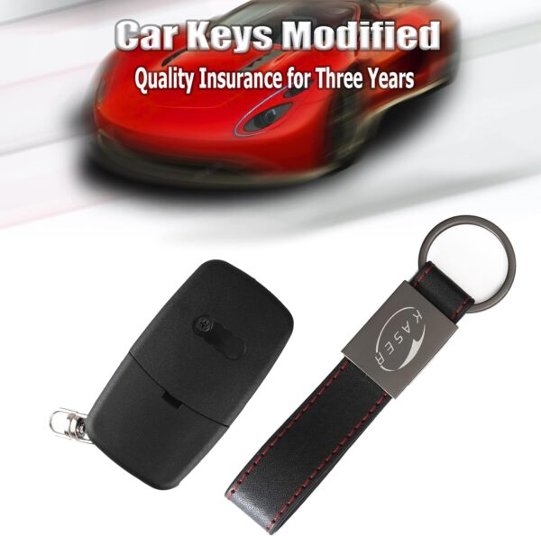 kaser coque de clé pour audi housse de télécommande de voiture à 3 boutons pour audi a2 a3 a4 a6 a8 tt q3 q5 q7 (batterie 2032)