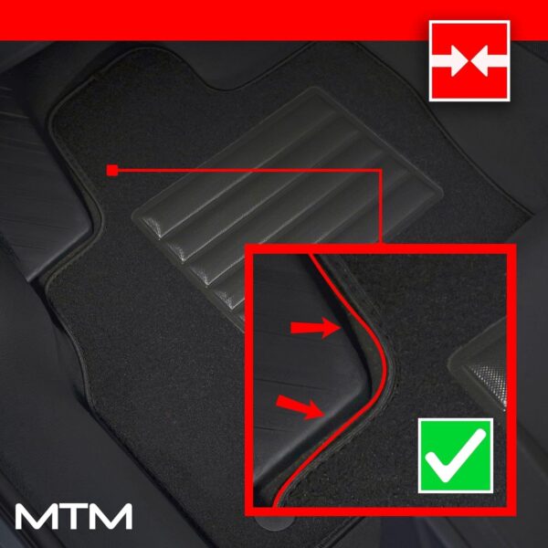 tapis en velours sur mesure mtm sp 123 pour audi a3 (8p) & sportback 05.2003>09.2012, noir