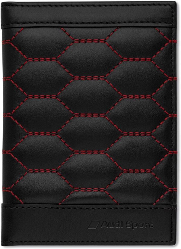 audi collection 3152201500, etui de protection rfid en cuir pour carte de véhicule noir/rouge motif audi sport unisexe, taille unique