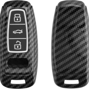 kwmobile accessoire clé de voiture compatible avec audi a6 a7 a8 q7 q8 keyless 3 boutons coque de protection étui en plastique souple avec intérieur en silicone noir