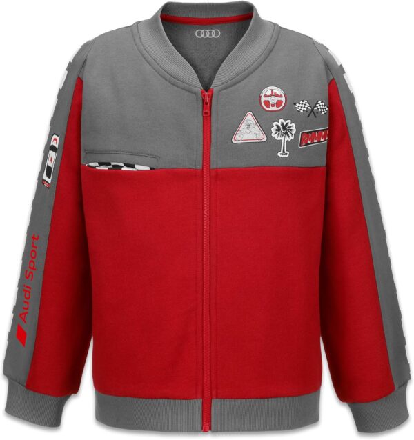 audi rouge, sport sweat jacket racing, tout petits, gris, 110/116, 110 116 unisexe