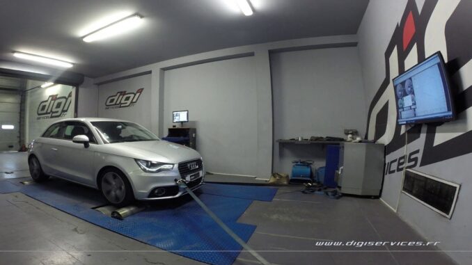 audi a1 1.6 tdi 90cv reprogrammation moteur @ 132cv digiservices paris 77 dyno