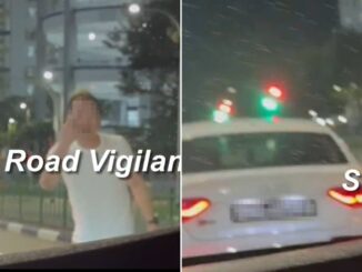 audi driver in bedok stops to shout at car with bright brake lights same person that slammed bus win